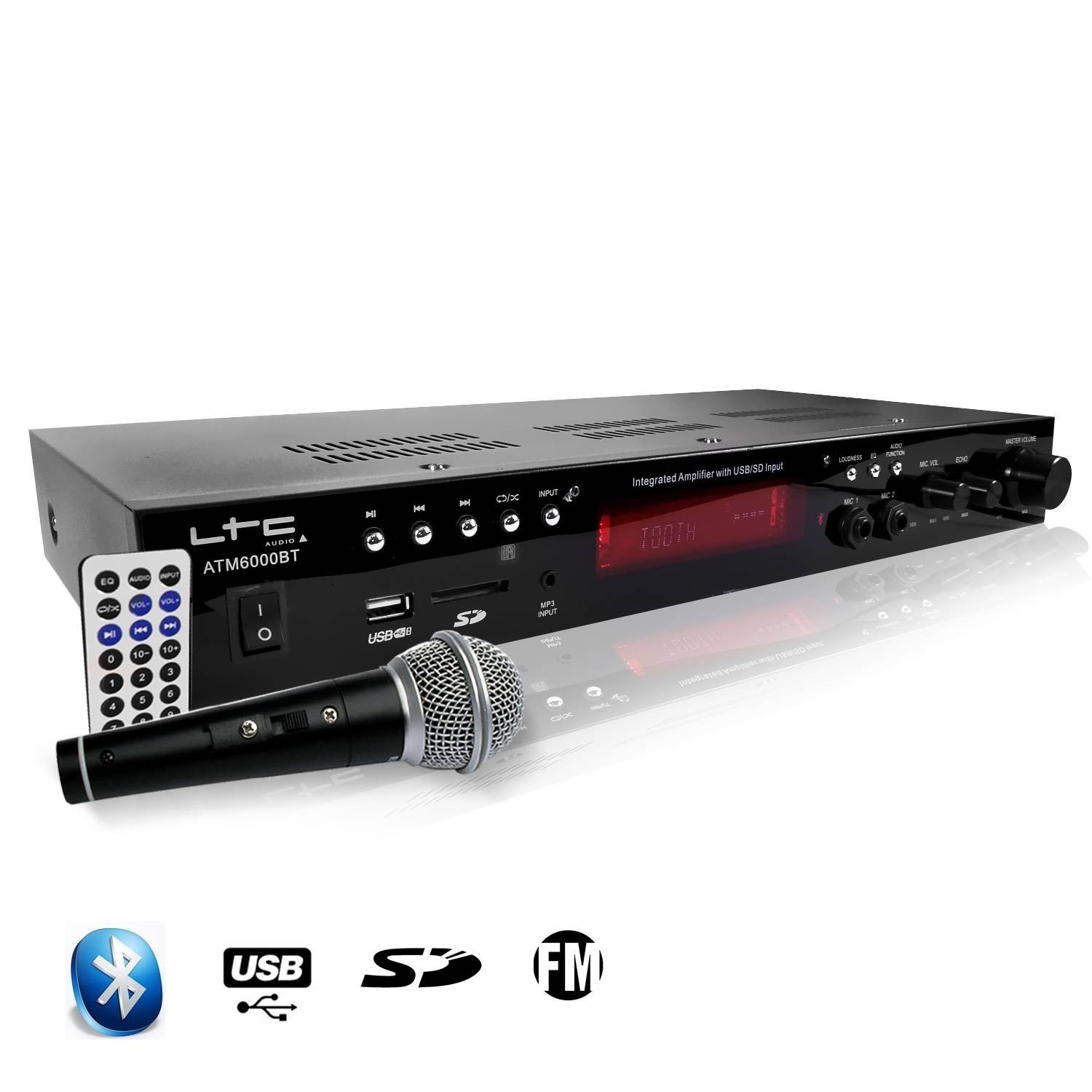 Amplificateur hifi stéréo 2x 50w avec écran lcd - usb mp3 sd