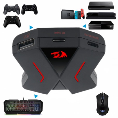 Pack Power gaming clavier semi-mécanique, souris, tapis compatible console  PS4 - RGB - Rétro éclairé