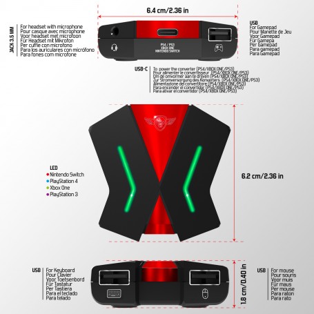 Adaptateur convertisseur clavier / souris pour PS4, Xbox one, Xbox serie S