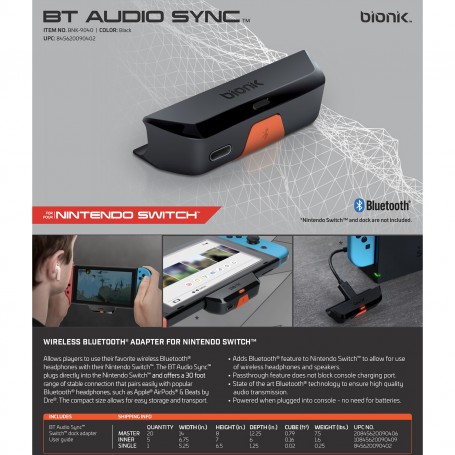 Bionik BNK-9040 - Adaptateur Bluetooth pour Nintendo Switch - Bluetooth -  Bionik