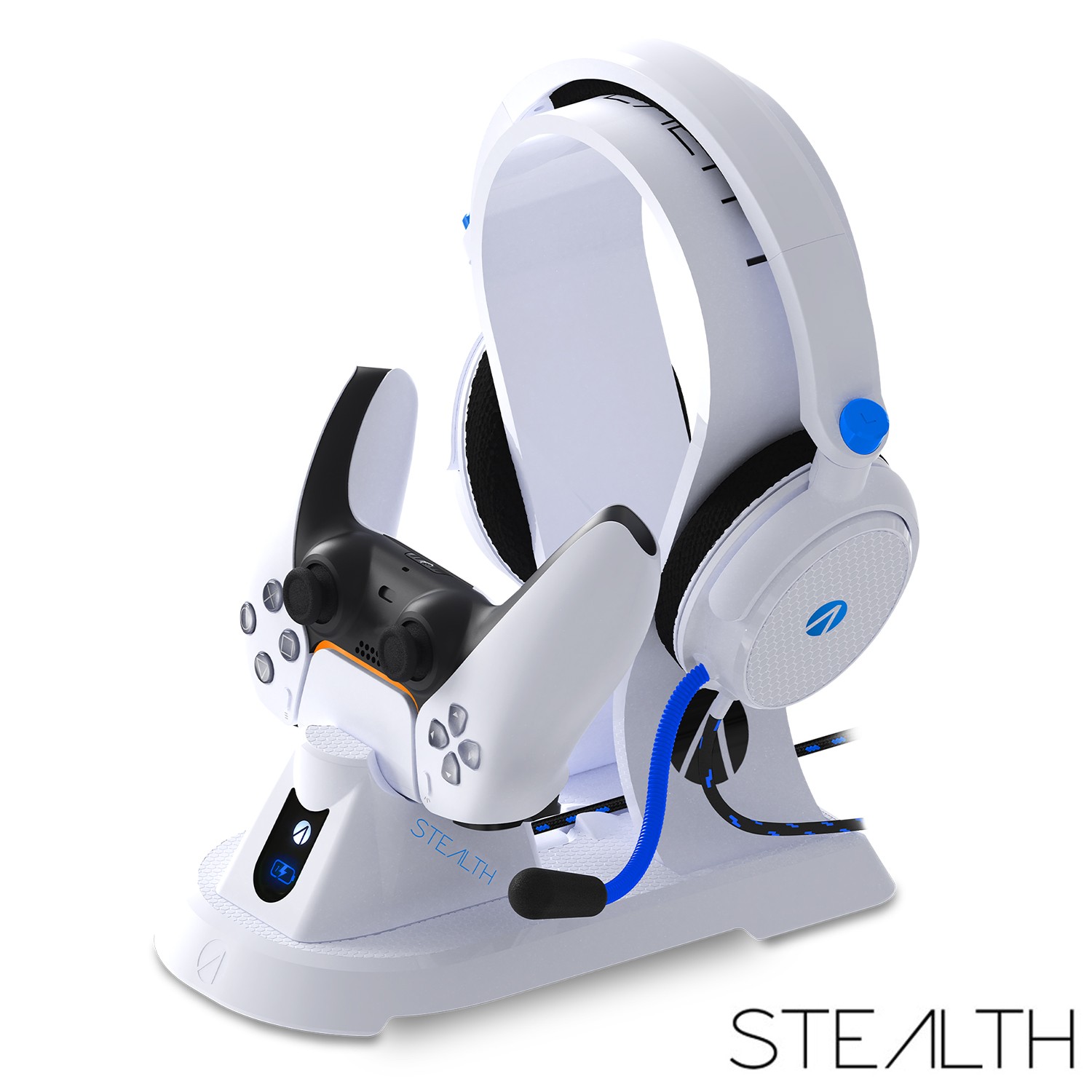 Station ultime gaming blanche pour PS5 Stealth SX-C160V, Chargeur +  Batterie + Casque Premium + Support