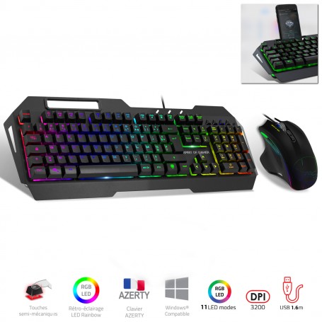 Pack pro-8 clavier souris casque rgb gamer compatible console ps4 / switch  / xbox one / pc SPIRIT